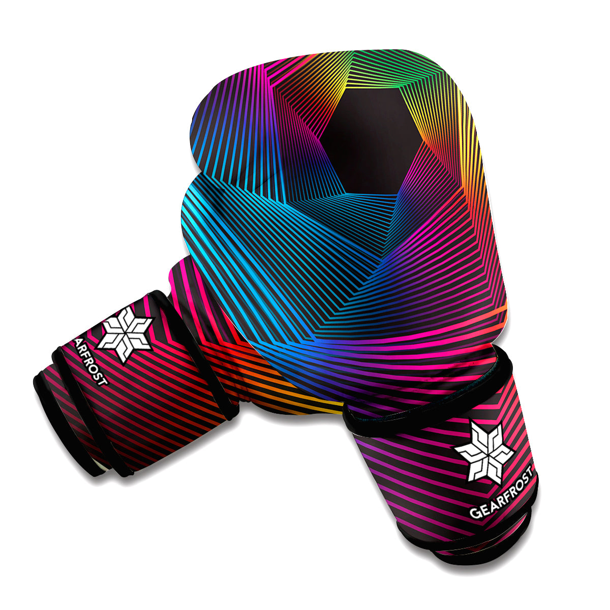 Colorful EDM Geometric Print Boxing Gloves