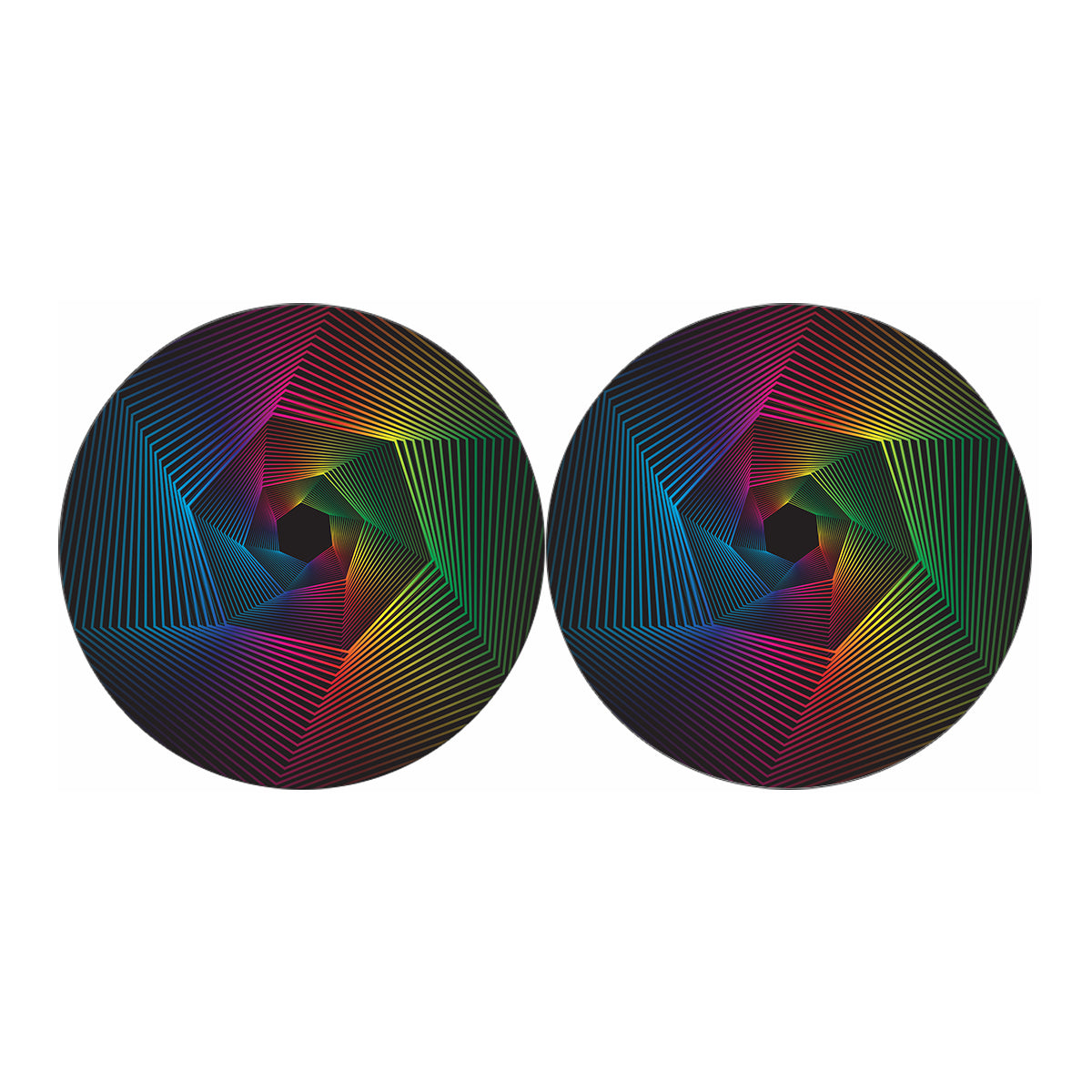 Colorful EDM Geometric Print Car Coasters