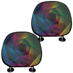Colorful EDM Geometric Print Car Headrest Covers