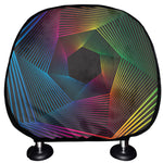 Colorful EDM Geometric Print Car Headrest Covers