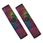 Colorful EDM Geometric Print Car Seat Belt Covers