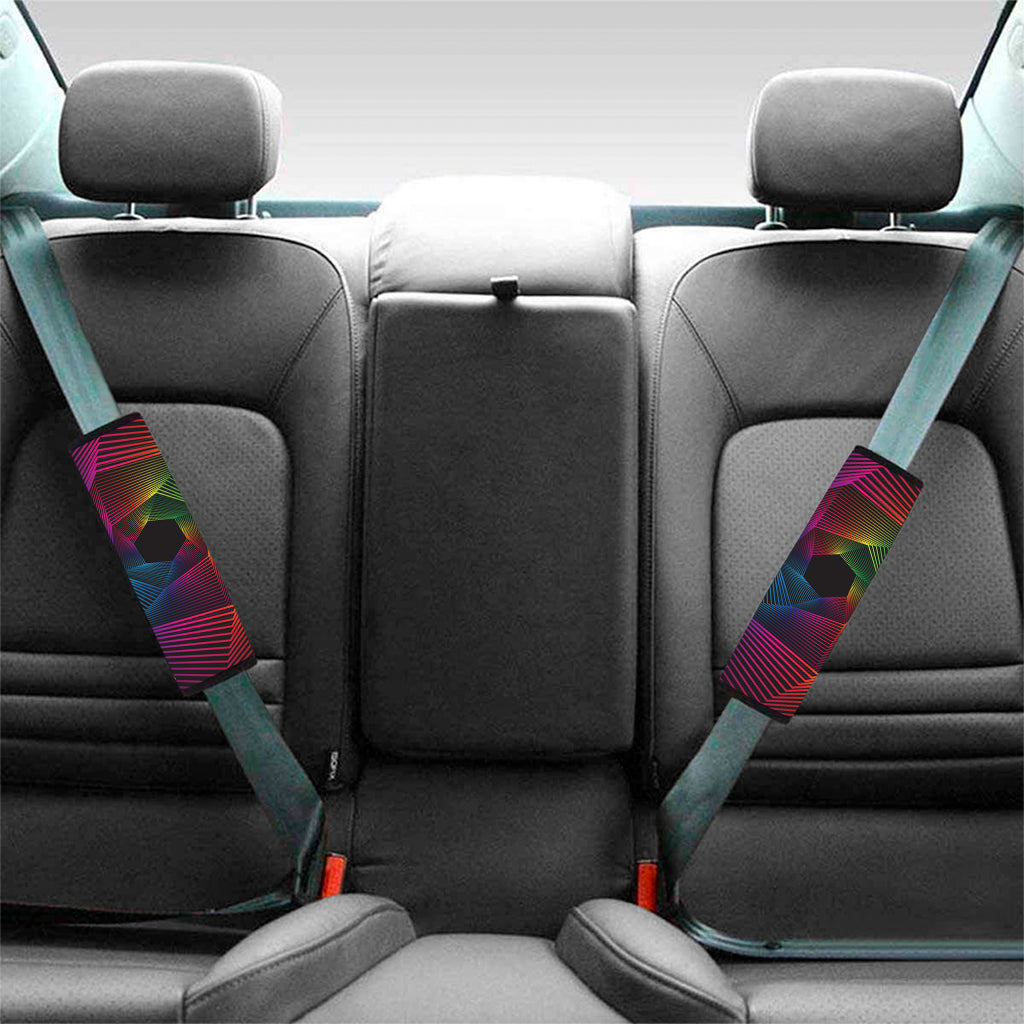 Colorful EDM Geometric Print Car Seat Belt Covers
