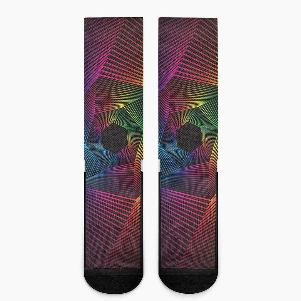 Colorful EDM Geometric Print Crew Socks