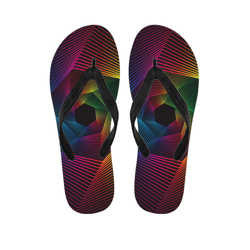 Colorful EDM Geometric Print Flip Flops