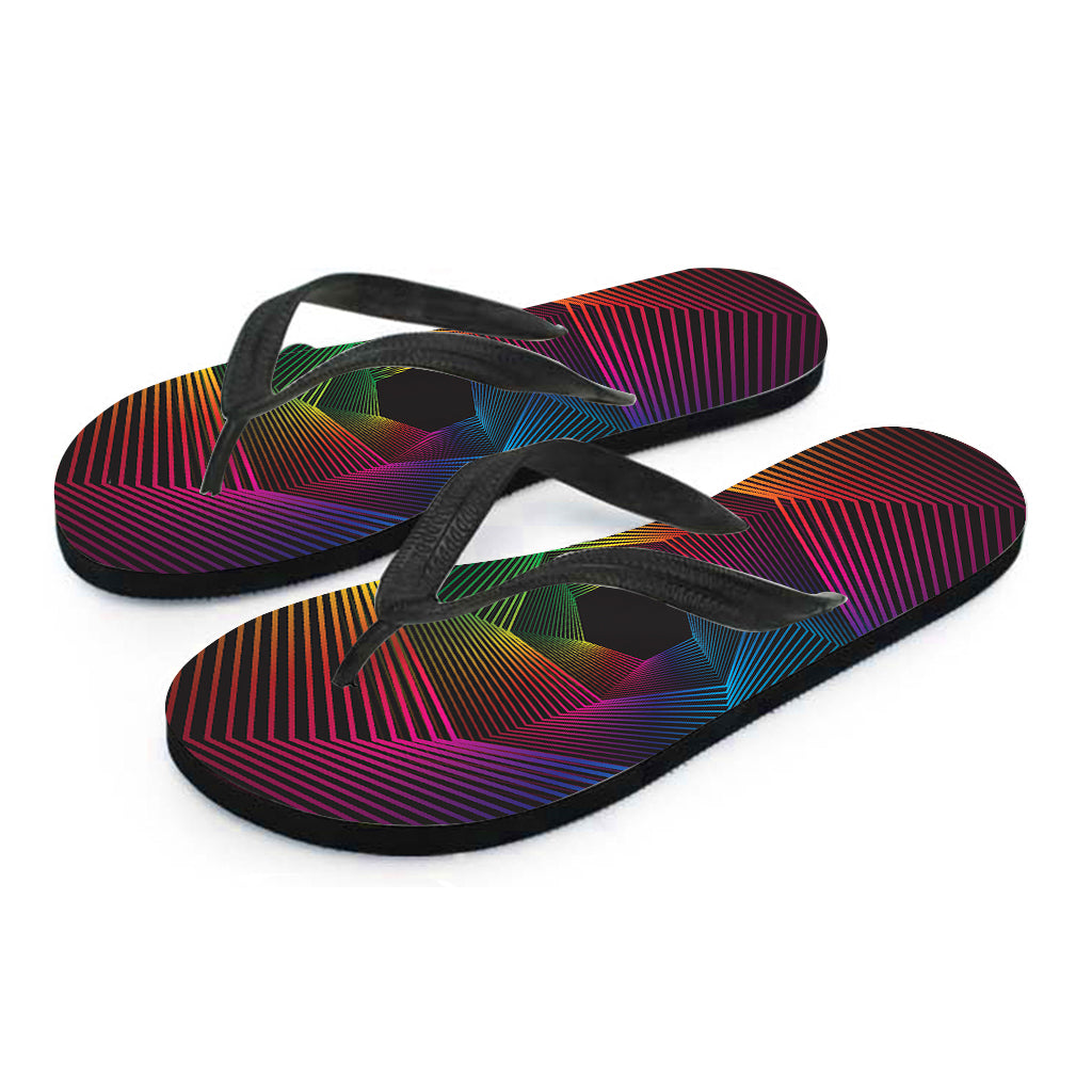 Colorful EDM Geometric Print Flip Flops