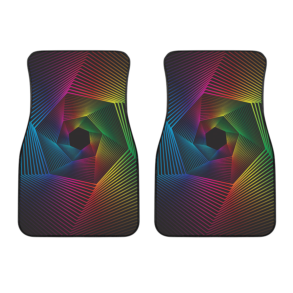 Colorful EDM Geometric Print Front Car Floor Mats