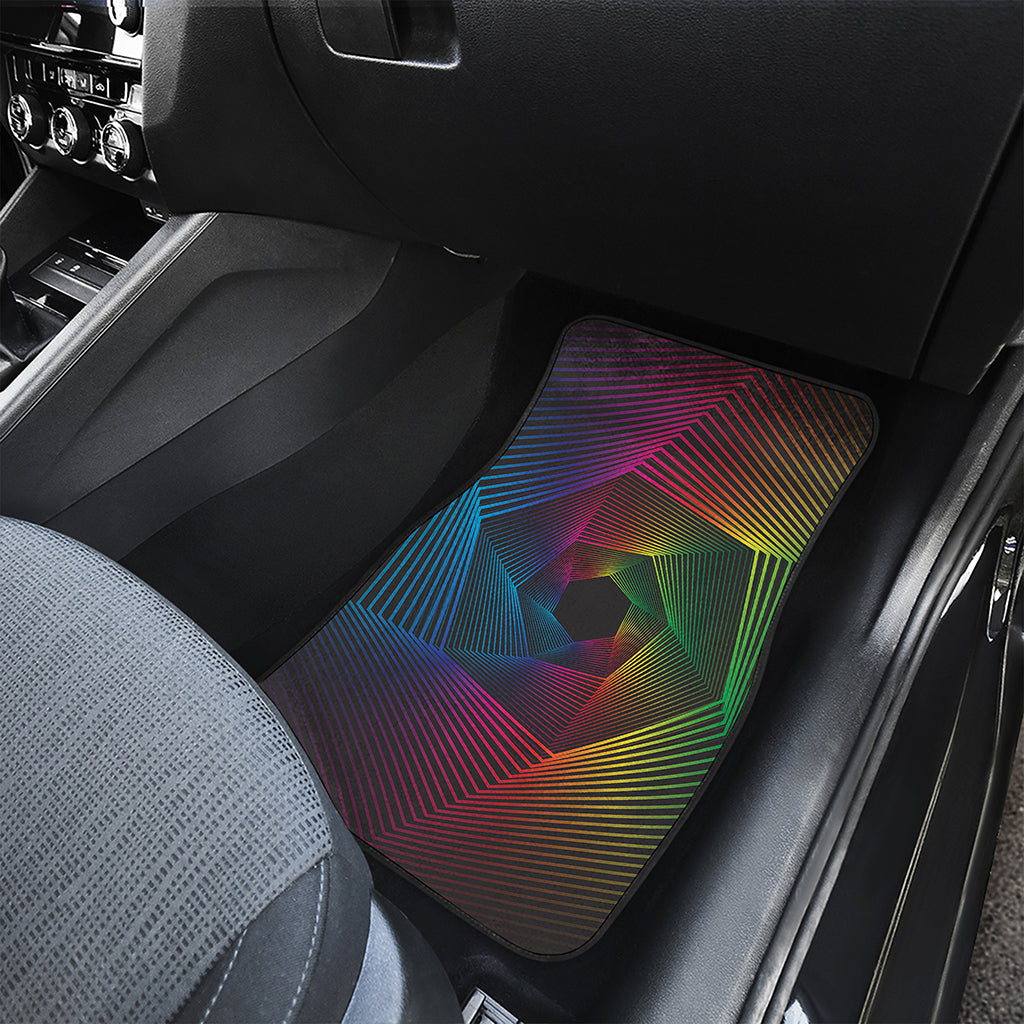 Colorful EDM Geometric Print Front Car Floor Mats