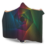 Colorful EDM Geometric Print Hooded Blanket