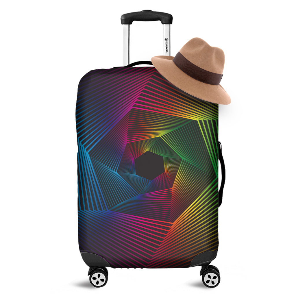 Colorful EDM Geometric Print Luggage Cover