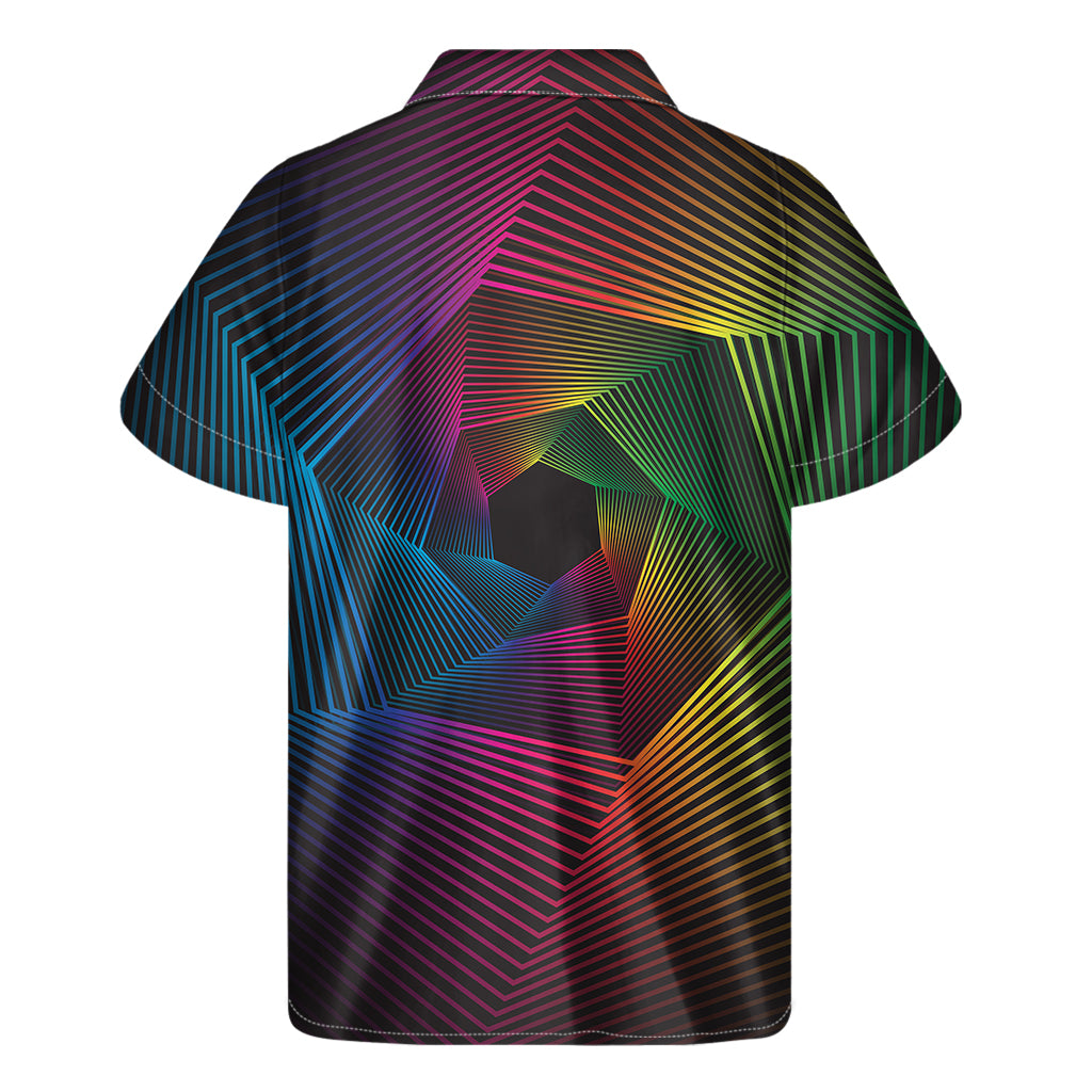 Colorful EDM Geometric Print Men's Short Sleeve Shirt