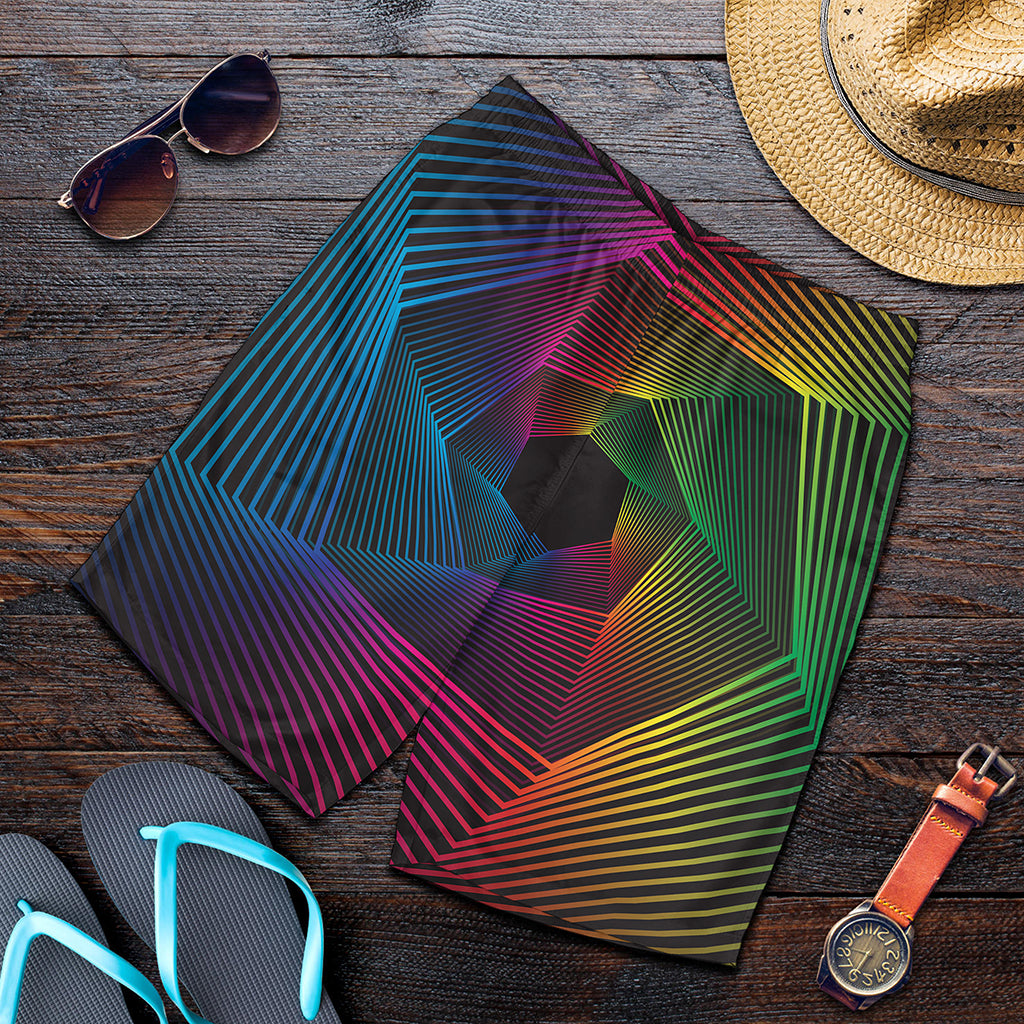 Colorful EDM Geometric Print Men's Shorts