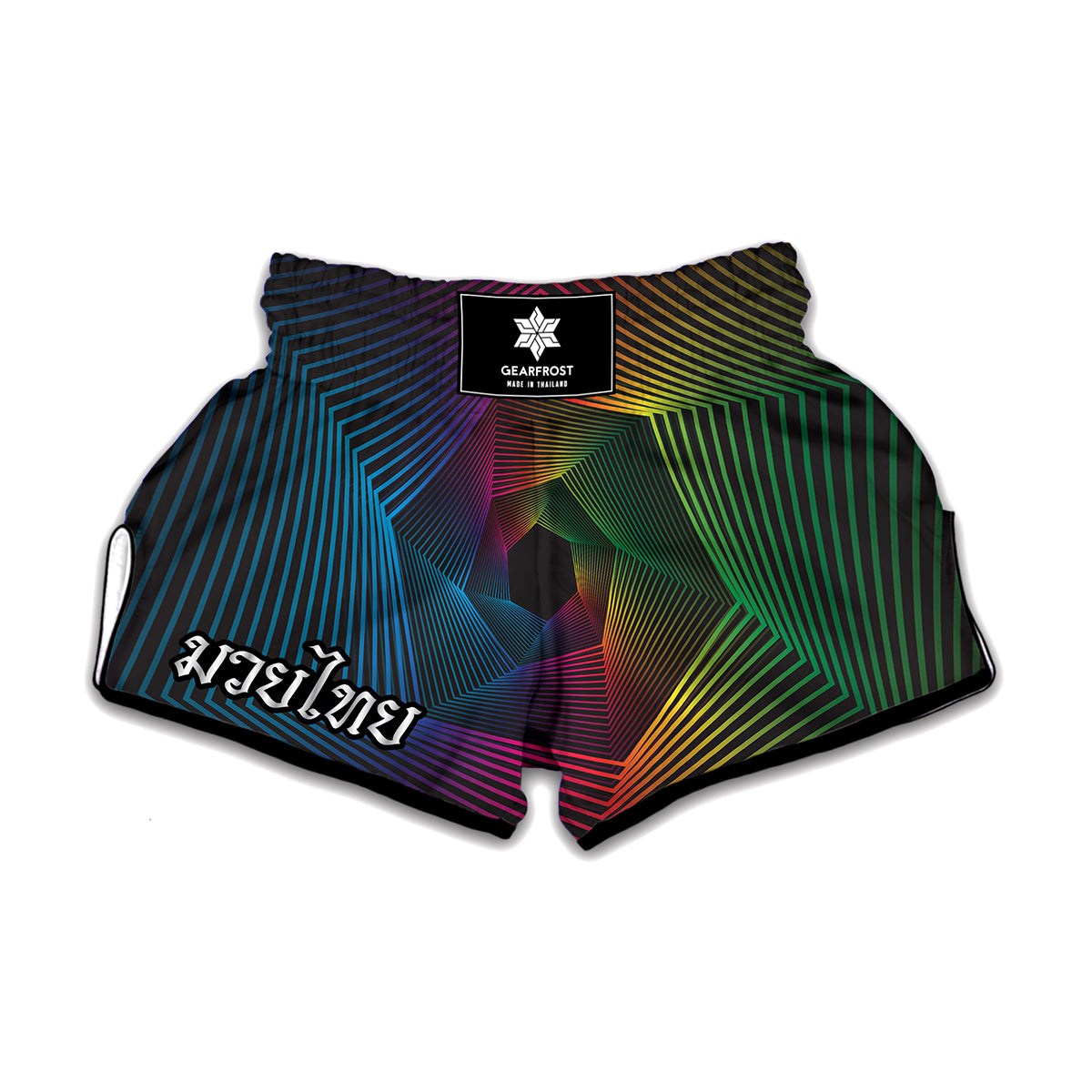 Colorful EDM Geometric Print Muay Thai Boxing Shorts