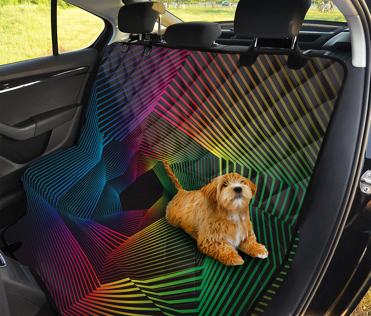 Colorful EDM Geometric Print Pet Car Back Seat Cover