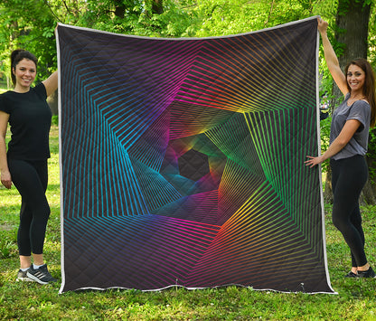 Colorful EDM Geometric Print Quilt