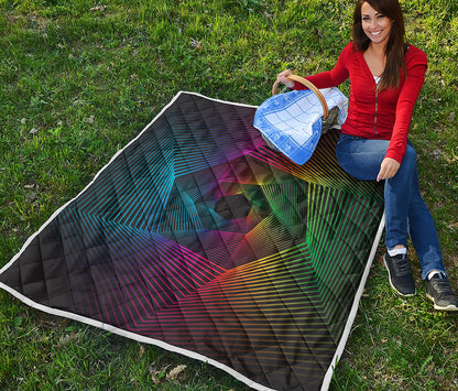 Colorful EDM Geometric Print Quilt