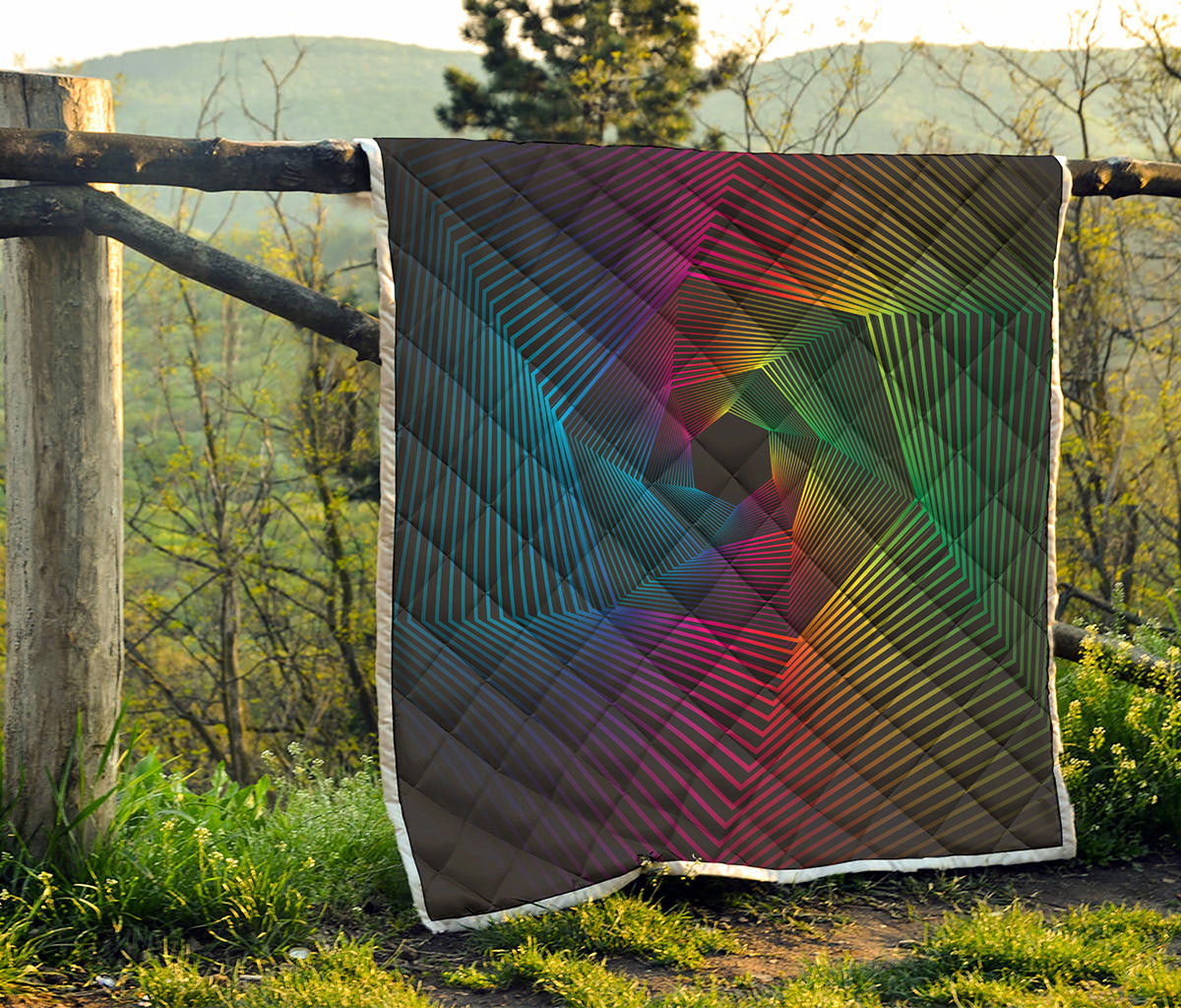 Colorful EDM Geometric Print Quilt