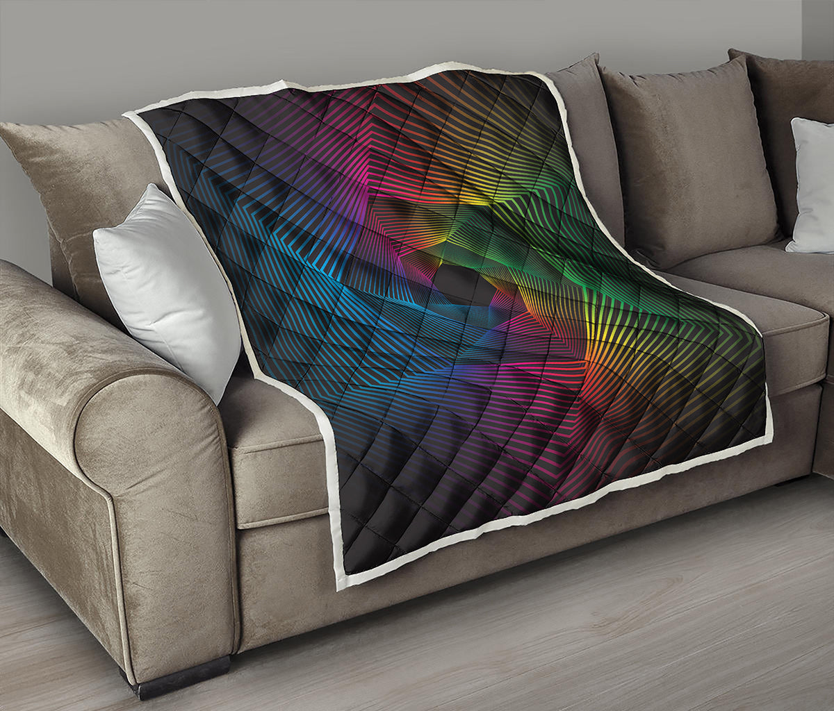 Colorful EDM Geometric Print Quilt