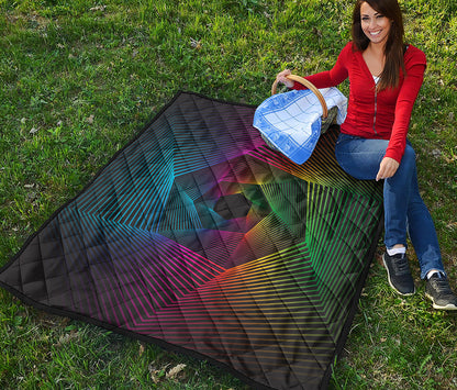 Colorful EDM Geometric Print Quilt