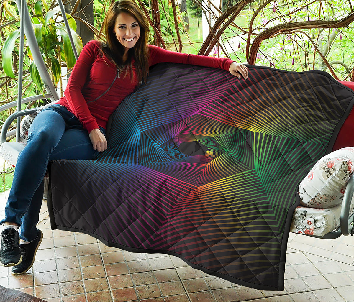 Colorful EDM Geometric Print Quilt