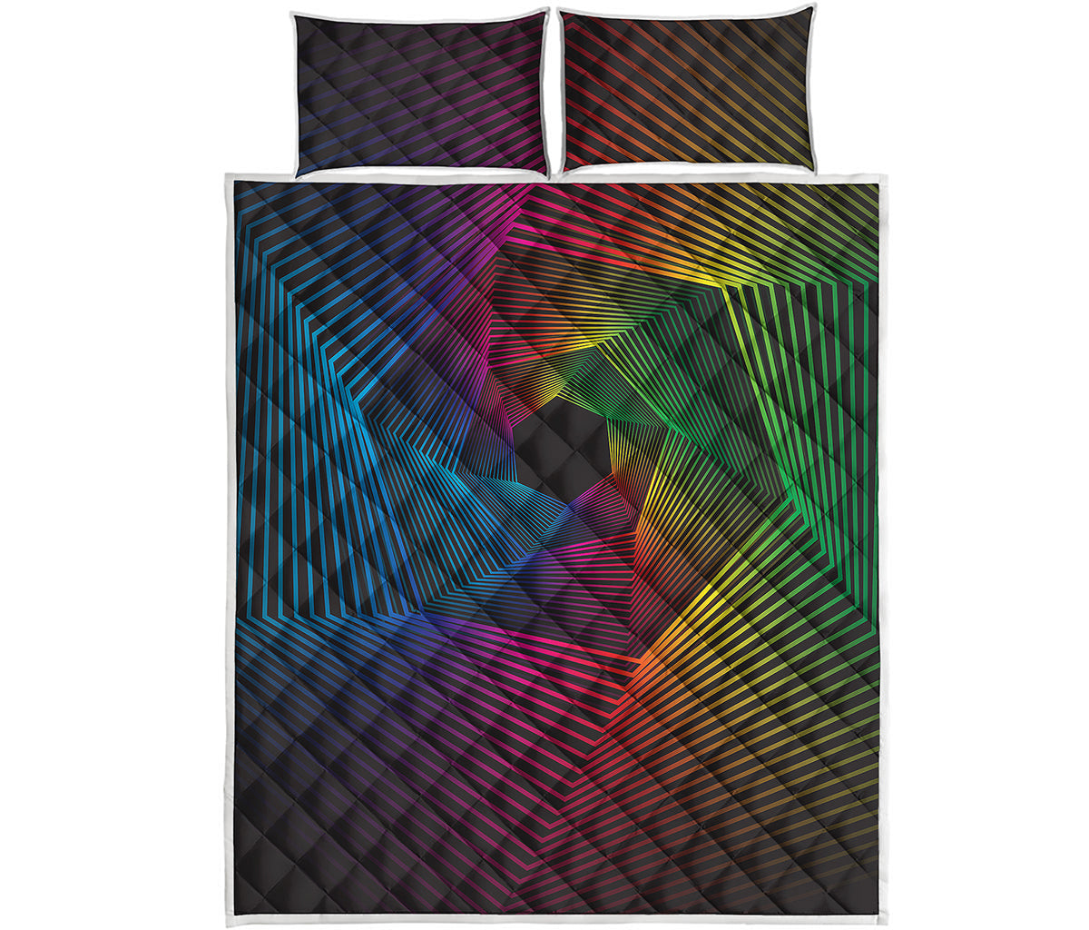 Colorful EDM Geometric Print Quilt Bed Set