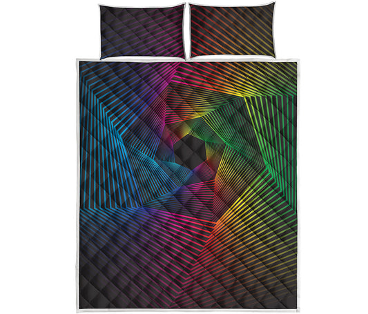 Colorful EDM Geometric Print Quilt Bed Set