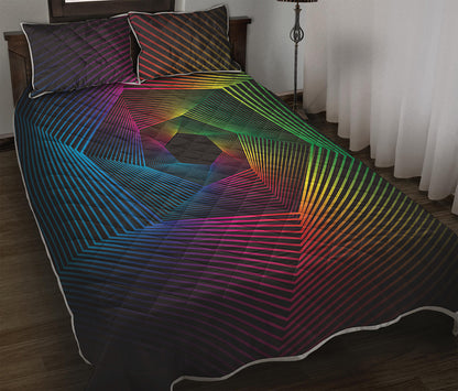 Colorful EDM Geometric Print Quilt Bed Set