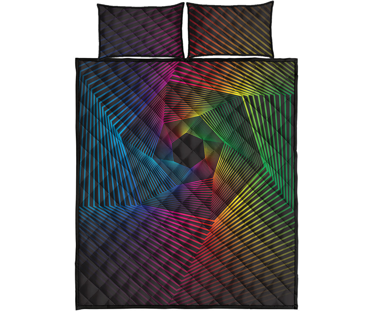 Colorful EDM Geometric Print Quilt Bed Set