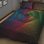 Colorful EDM Geometric Print Quilt Bed Set
