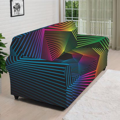 Colorful EDM Geometric Print Sofa Cover