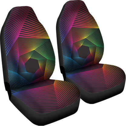 Colorful EDM Geometric Print Universal Fit Car Seat Covers