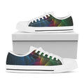Colorful EDM Geometric Print White Low Top Sneakers