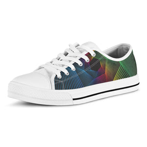 Colorful EDM Geometric Print White Low Top Shoes