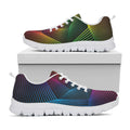 Colorful EDM Geometric Print White Running Shoes