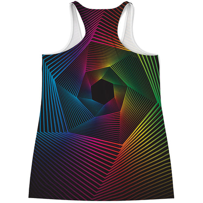 Colorful EDM Geometric Print Women's Racerback Tank Top