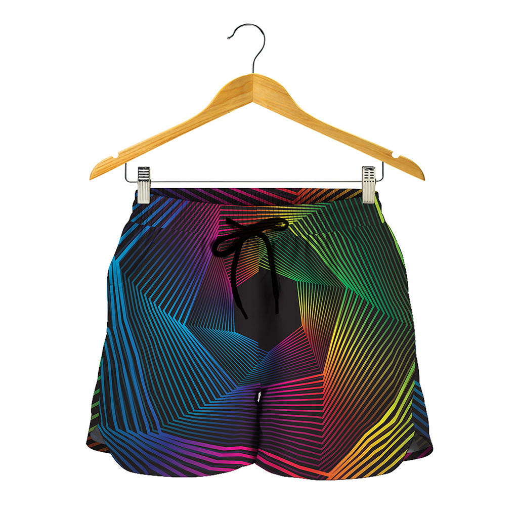 Colorful EDM Geometric Print Women's Shorts
