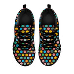 Colorful Emoji Faces Pattern Print Black Sneakers