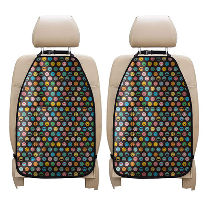 Colorful Emoji Faces Pattern Print Car Seat Organizers
