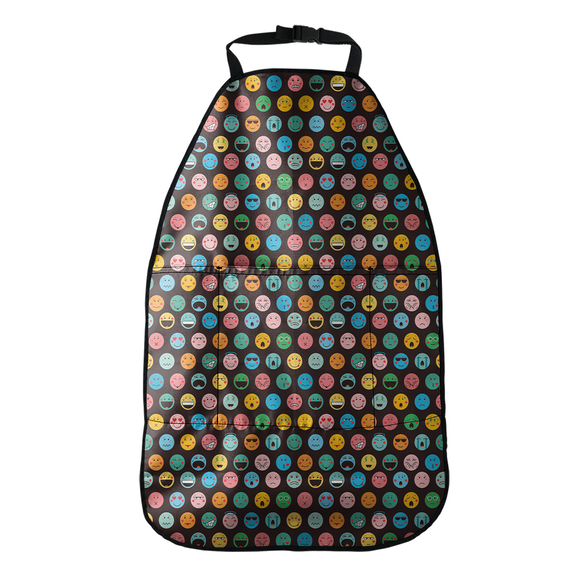 Colorful Emoji Faces Pattern Print Car Seat Organizers
