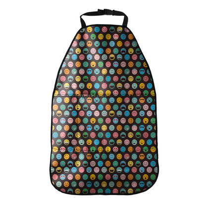 Colorful Emoji Faces Pattern Print Car Seat Organizers