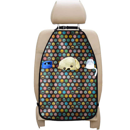 Colorful Emoji Faces Pattern Print Car Seat Organizers