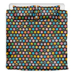 Colorful Emoji Faces Pattern Print Duvet Cover Bedding Set