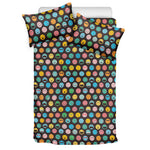 Colorful Emoji Faces Pattern Print Duvet Cover Bedding Set
