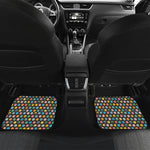 Colorful Emoji Faces Pattern Print Front and Back Car Floor Mats