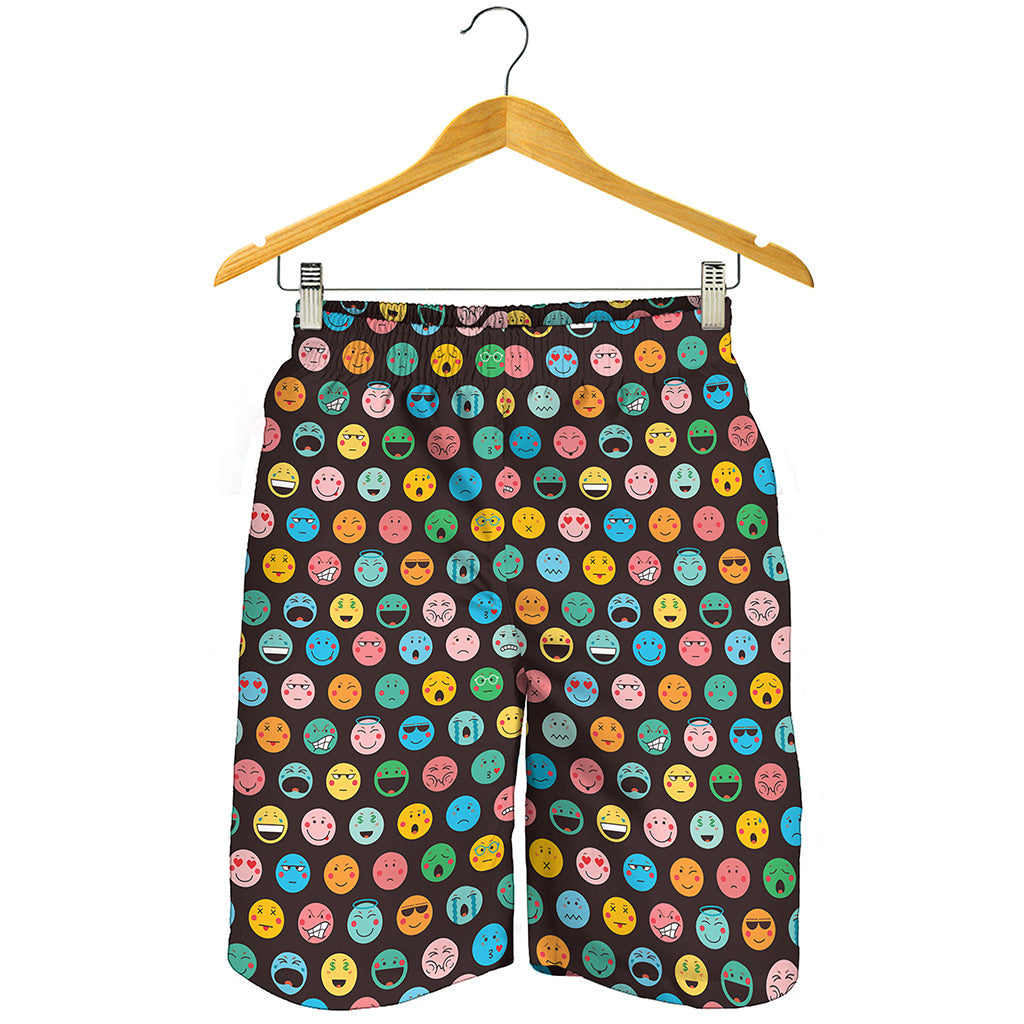 Colorful Emoji Faces Pattern Print Men's Shorts