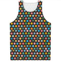 Colorful Emoji Faces Pattern Print Men's Tank Top
