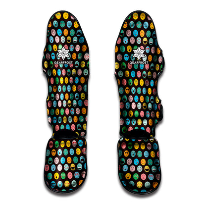 Colorful Emoji Faces Pattern Print Muay Thai Shin Guard