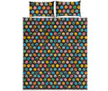 Colorful Emoji Faces Pattern Print Quilt Bed Set