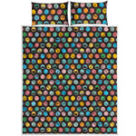 Colorful Emoji Faces Pattern Print Quilt Bed Set