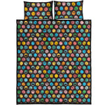Colorful Emoji Faces Pattern Print Quilt Bed Set