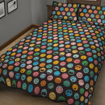Colorful Emoji Faces Pattern Print Quilt Bed Set